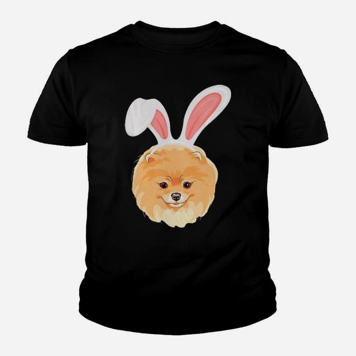 Pomeranian Dressed As Easter Bunny With Rabbit Ears Youth T-shirt