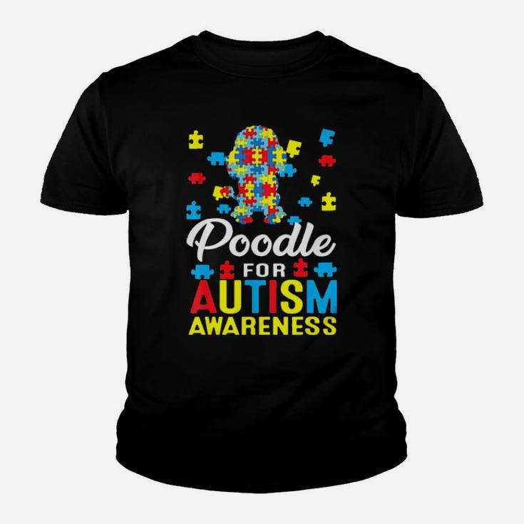 Poodle For Autism Awareness  Dog Lover Gift Puzzle Youth T-shirt