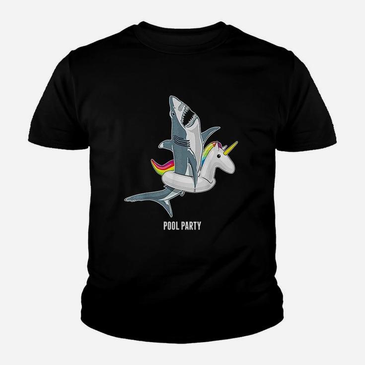 Pool Party Unicorn Float Funny Shark Lover Youth T-shirt