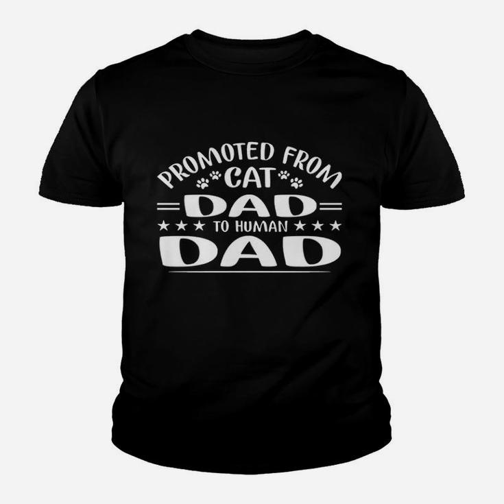 Promoted From Cat Dad To Human Dad Youth T-shirt