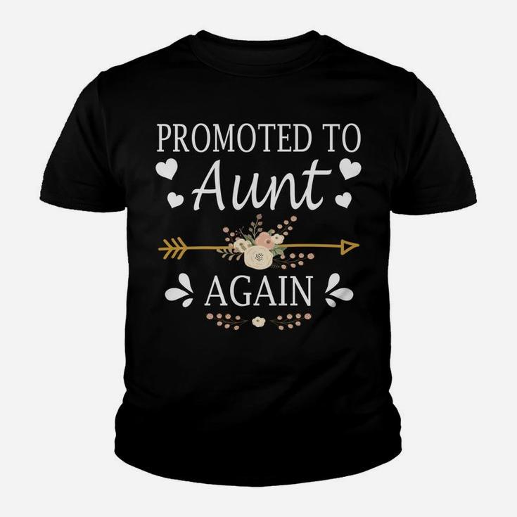 Promoted To Aunt Again Thanksgiving Christmas Gifts Youth T-shirt