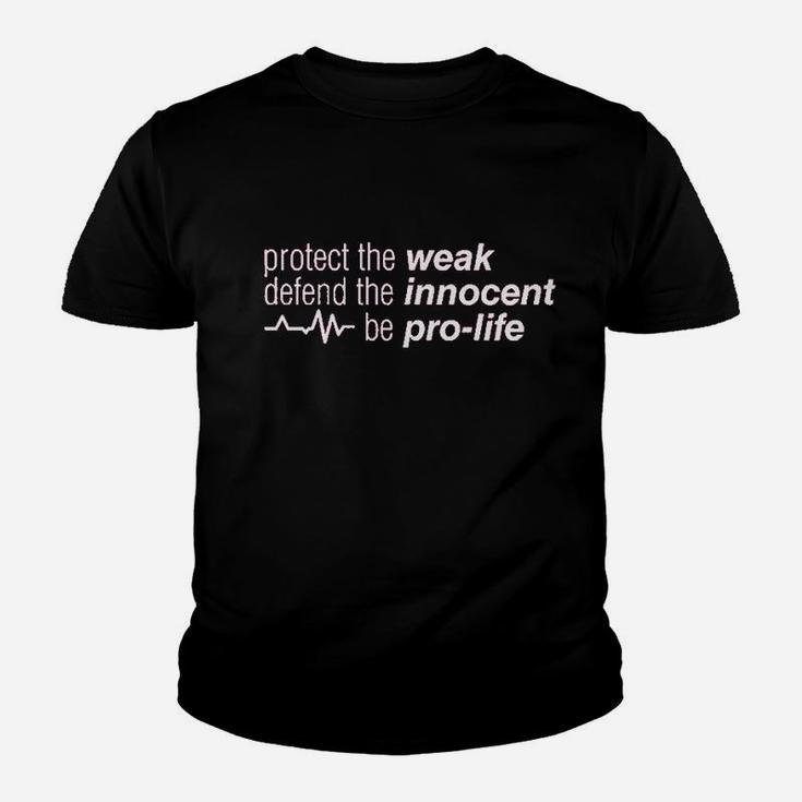 Protect The Weak Defend The Innocent March For Life Youth T-shirt