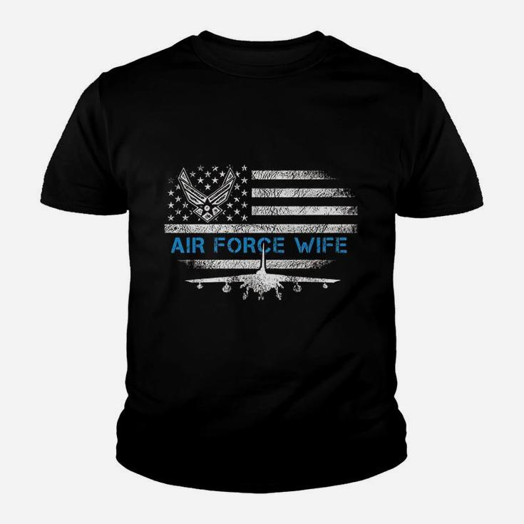 Proud Air Force Wife Veteran Flag Gift Youth T-shirt