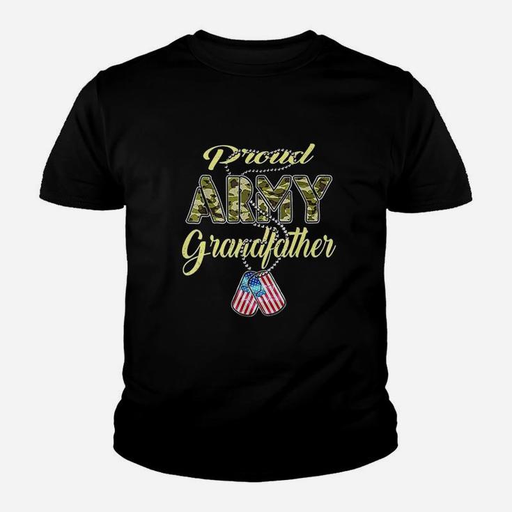 Proud Army Grandfather Us Flag Dog Youth T-shirt