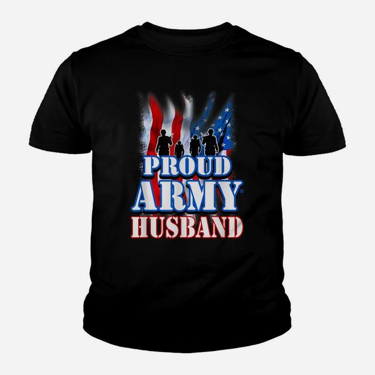 Proud Army Husband Shirt Patriotic Usa Flag Men Youth T-shirt