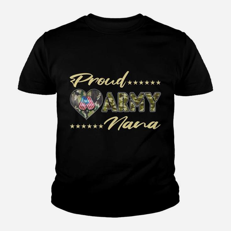 Proud Army Nana Us Flag Dog Tag Military Grandma Family Gift Sweatshirt Youth T-shirt
