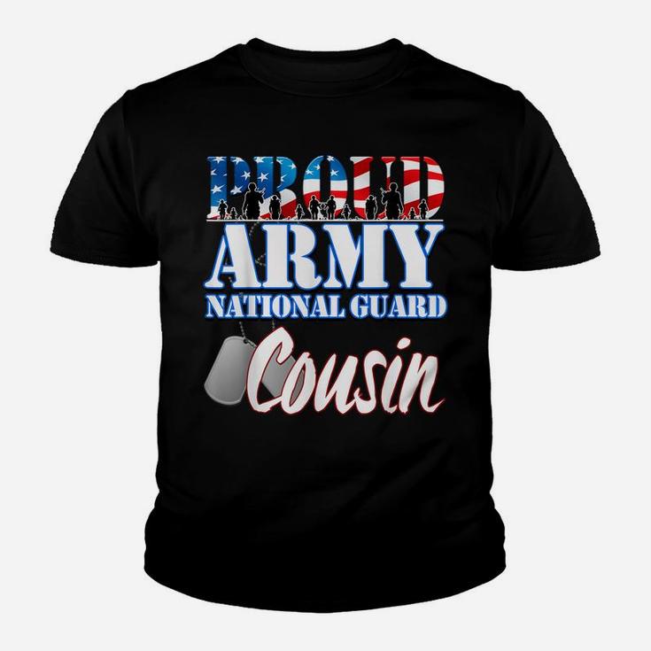 Proud Army National Guard Cousin Dog Tag Flag Shirt Men Youth T-shirt