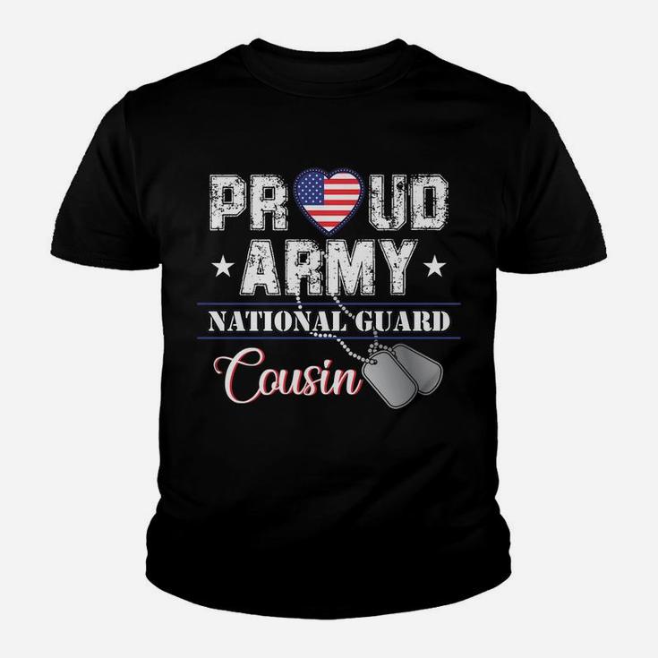 Proud Army National Guard Cousin Usa Heart Flag Gift Youth T-shirt