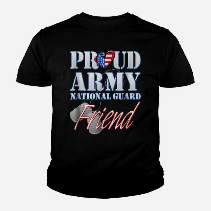 Proud Army National Guard Friend Usa Heart Flag Shirt Youth T-shirt