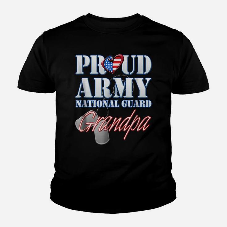Proud Army National Guard Grandpa Usa Heart Flag Shirt Youth T-shirt