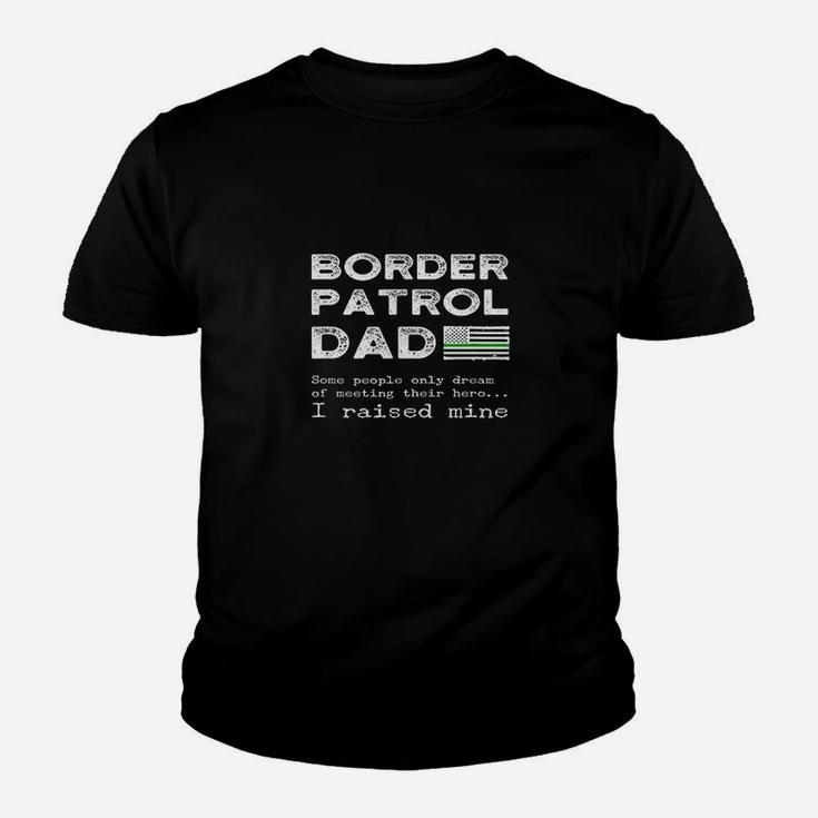 Proud Border Patrol Dad Father Thin Green Line American Flag Youth T-shirt