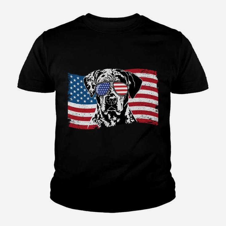 Proud Catahoula Leopard Dog Dad American Flag Patriotic Dog Youth T-shirt