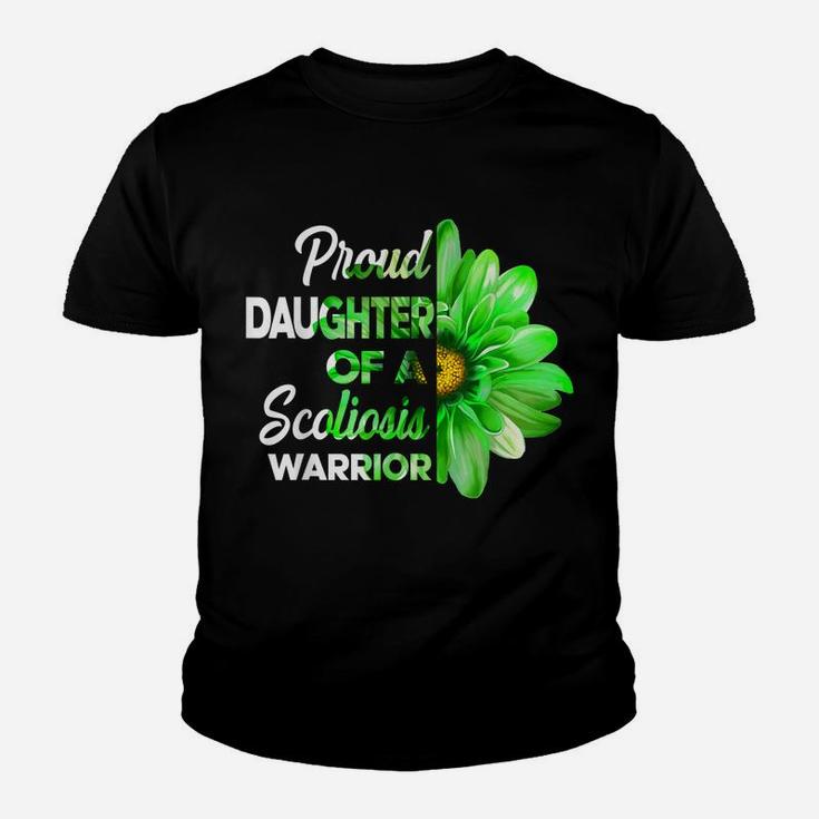 Proud Daughter Of A Scoliosis Warrior Green Ribbon Awareness Youth T-shirt