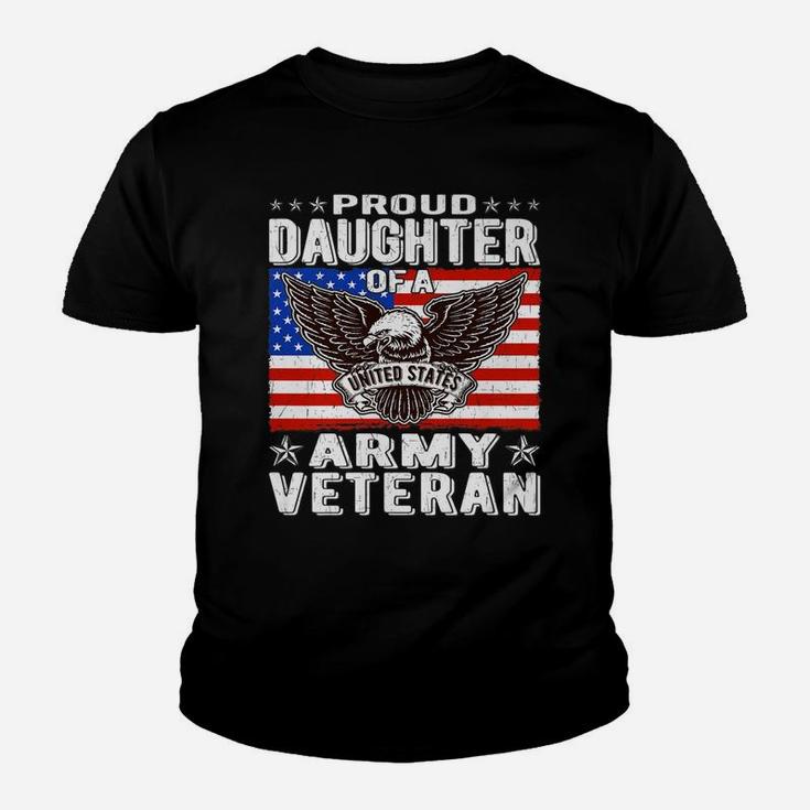 Proud Daughter Of Army Veteran Patriotic Military Child Gift Youth T-shirt