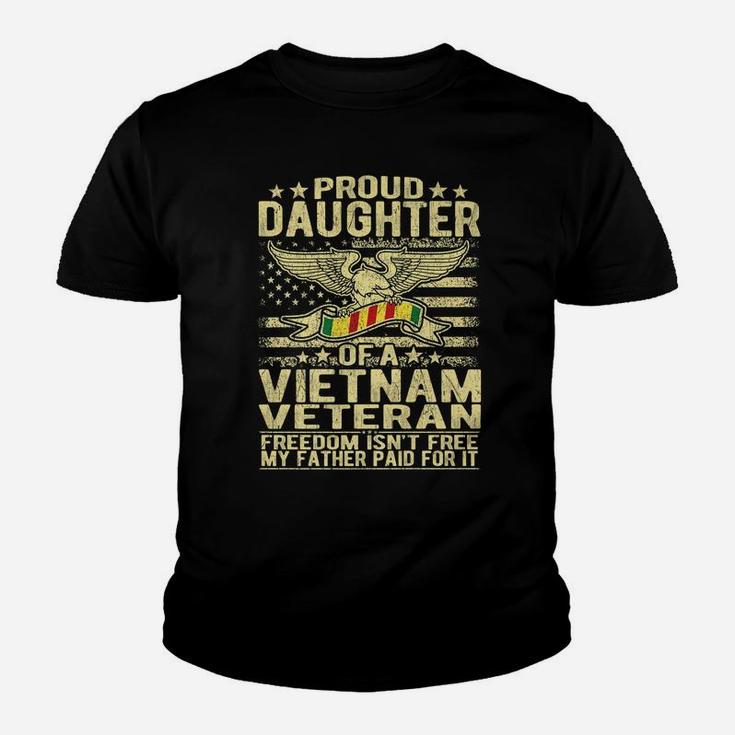 Proud Daughter Of Vietnam Veteran Us Flag Military Family Youth T-shirt