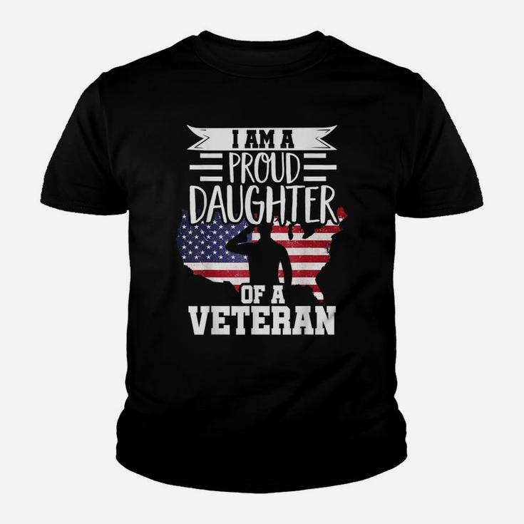 Proud Daughter Veteran Nothing Scares Patriotic Veterans Day Youth T-shirt