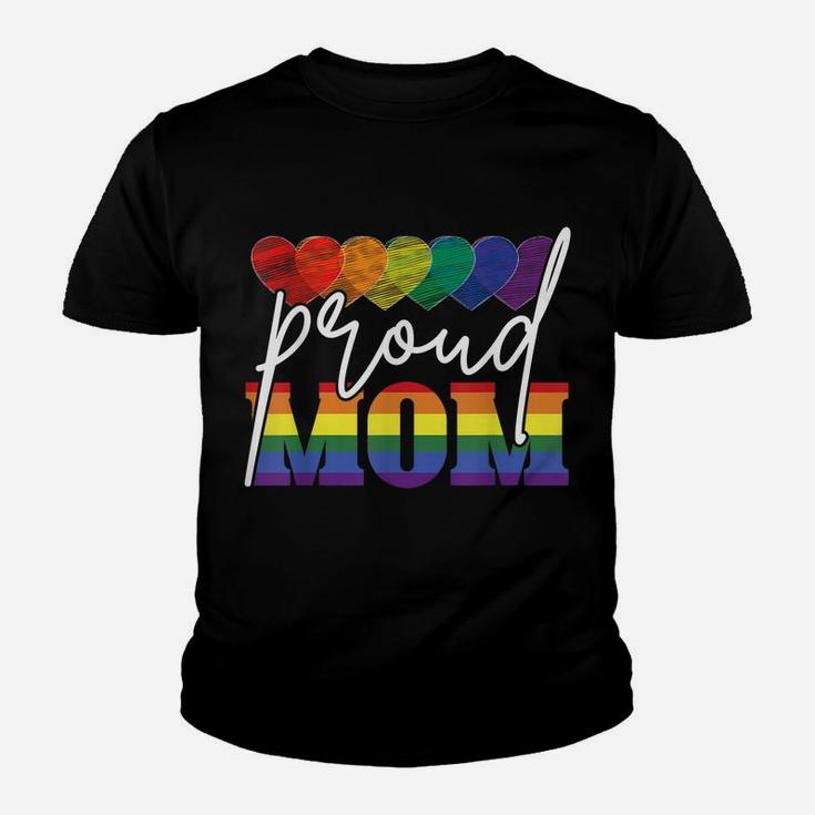 Proud Mom Mothers Day Gift Lgbtq Rainbow Flag Gay Pride Lgbt Youth T-shirt