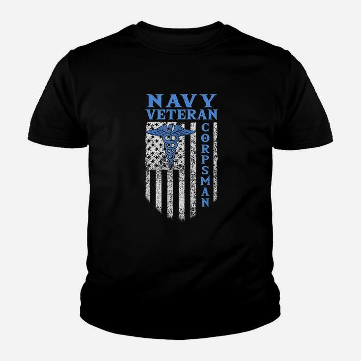Proud Navy Corpsman  Usa Flag Vintage Veteran Youth T-shirt