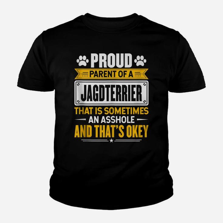 Proud Parent Of A Jagdterrier Funny Dog Owner Mom & Dad Youth T-shirt