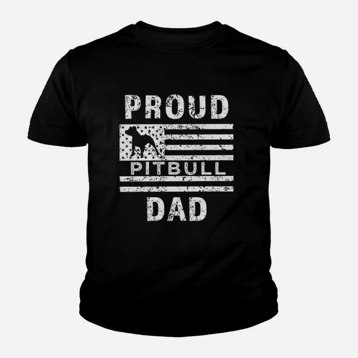 Proud Pitbull Dad Us Flag Youth T-shirt