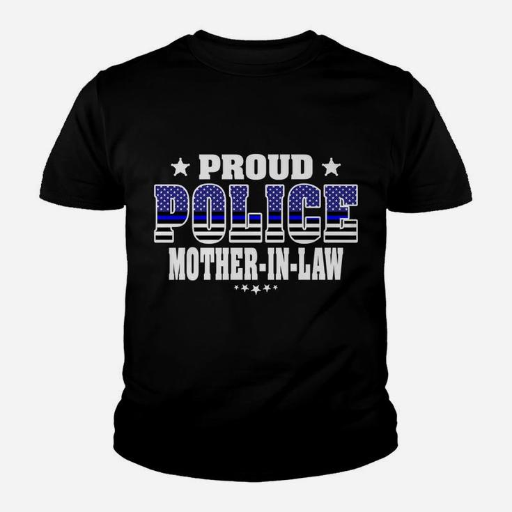 Proud Police Mother-In-Law Thin Blue Line Us Cop's Family Youth T-shirt
