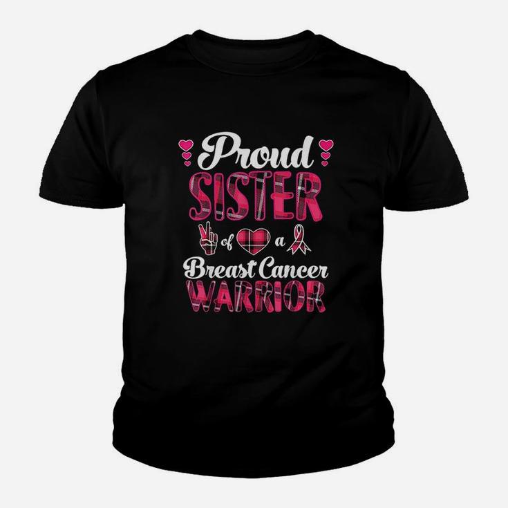 Proud Sister Awareness Warrior Pink Ribbon Youth T-shirt