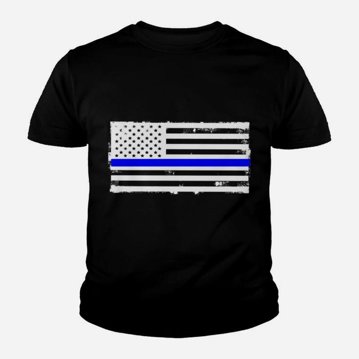 Proud State Trooper Mom Mother Thin Blue Line American Flag Youth T-shirt