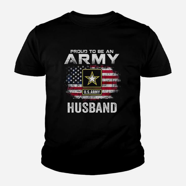 Proud To Be An Army Husband With American Flag Gift Veteran Youth T-shirt