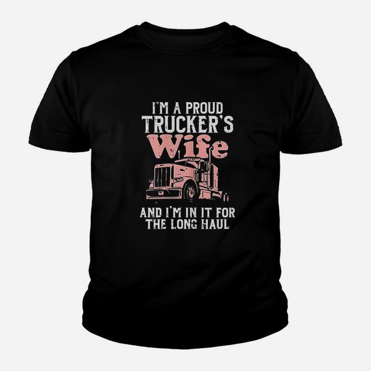 Proud Truckers Wife Long Haul Semi Truck Trucking  Gift Youth T-shirt
