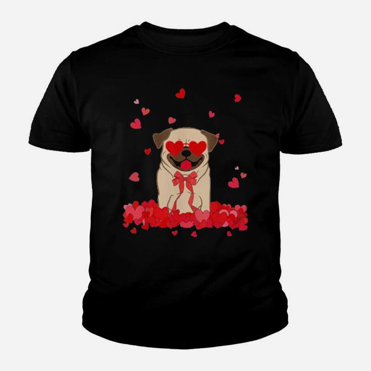 Pug Dog Valentines Day Youth T-shirt