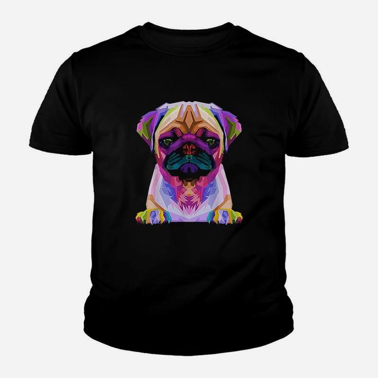 Pug Pop Art Colorful Portrait Carlino For Dog Lovers Youth T-shirt