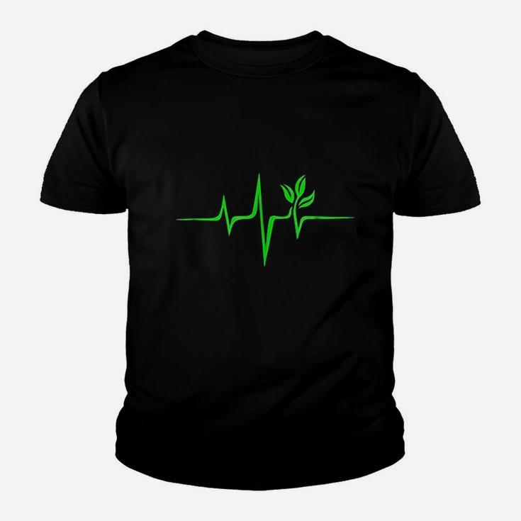 Pulse Green Heartbeat Vegan Plant Tree Environment Youth T-shirt