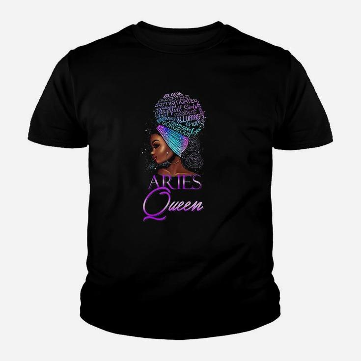 Purple Aries Queen African American Woman March April Youth T-shirt
