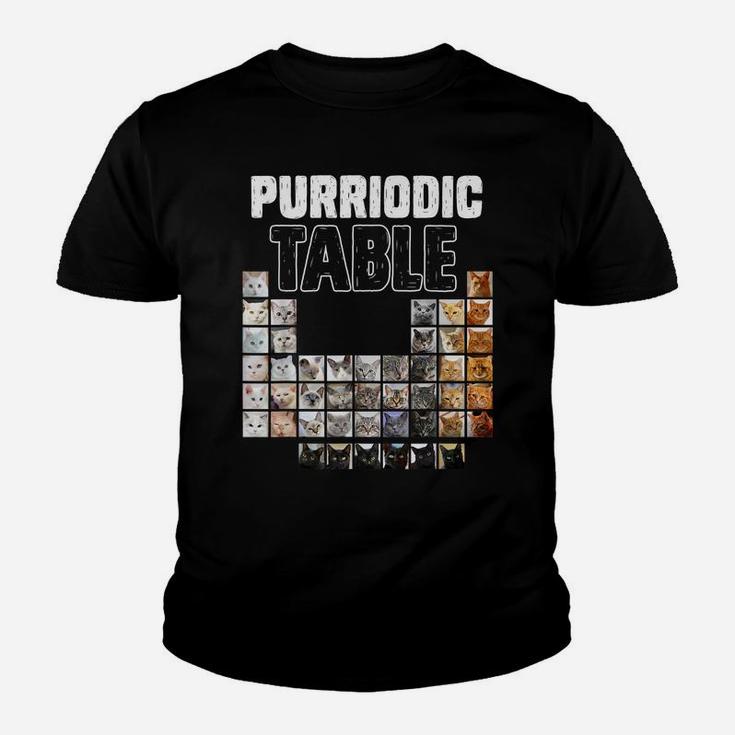 Purriodic Table Periodic Elements Cat Chemistry Chemist Youth T-shirt
