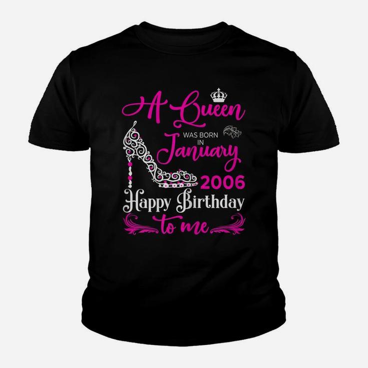 Queen 14Th Birthday Gift Queens Are Born In January 2006 Youth T-shirt