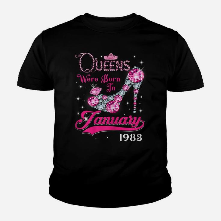 Queen 37Th Birthday Gift Queens Are Born In January 1983 Youth T-shirt