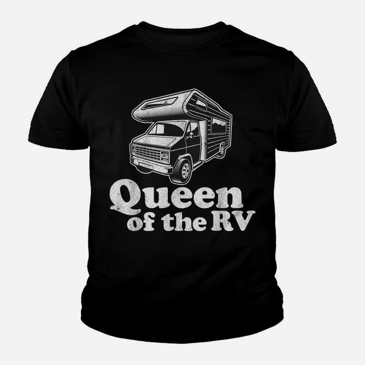 Queen Of The Rv Funny Camping Retro Motorhome Womens Gift Youth T-shirt