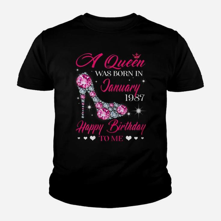 Queens 34Th Birthday Gift Queens Are Born In January 1987 Youth T-shirt