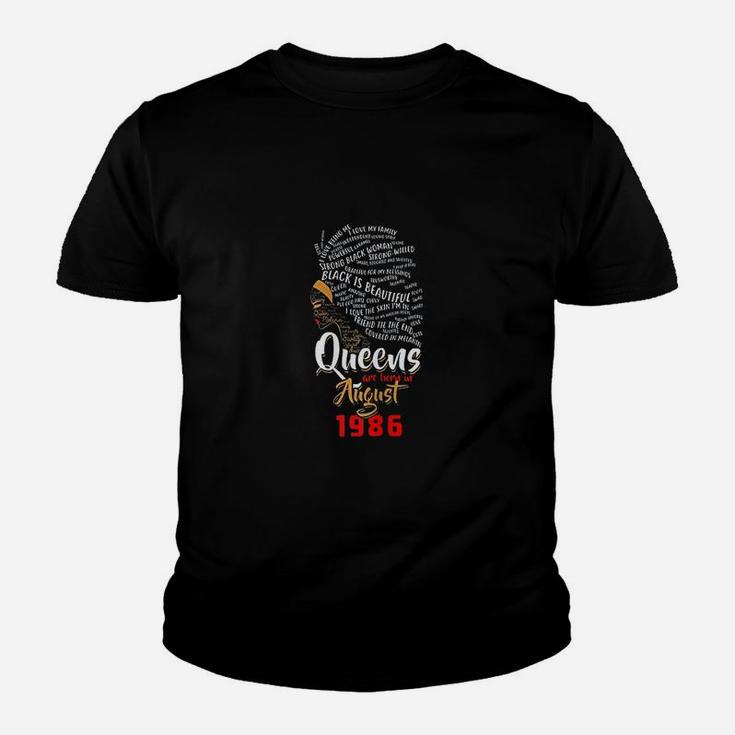 Queens Are Born In August 1986 Youth T-shirt