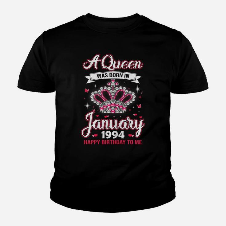 Queens Are Born In January 1994 Gift 27Th Birthday Gift Youth T-shirt