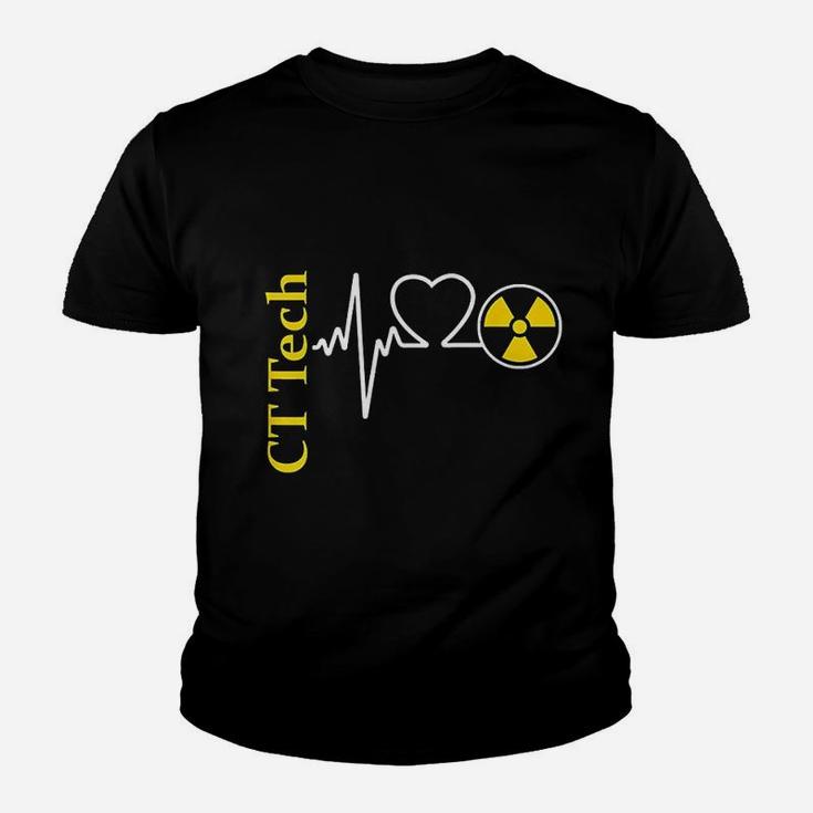 Radiology Ct Tech Nuclear Radiation Heartbeat Youth T-shirt