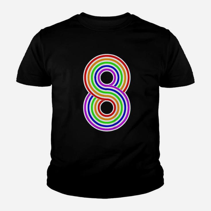 Rainbow 8Th Birthday Number 8 Youth T-shirt