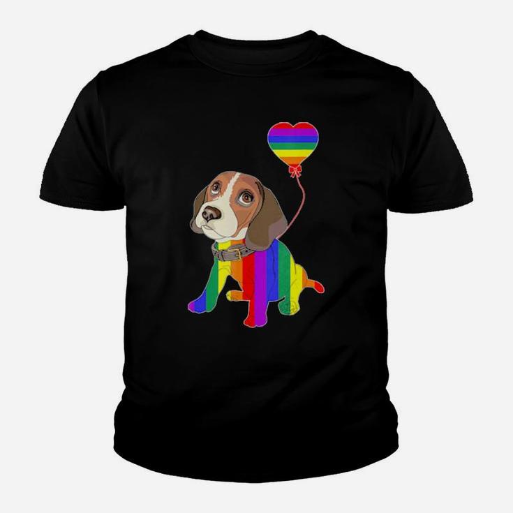 Rainbow Beagle Unicorn Pride Lgbt Gay Lesbian Youth T-shirt