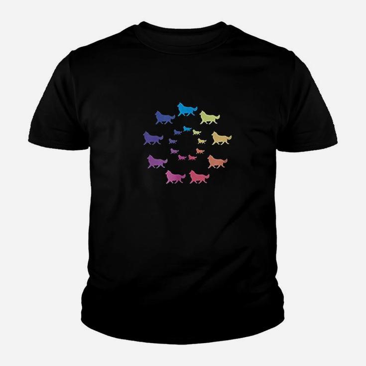 Rainbow Circle Of Shetland Sheepdogs Youth T-shirt