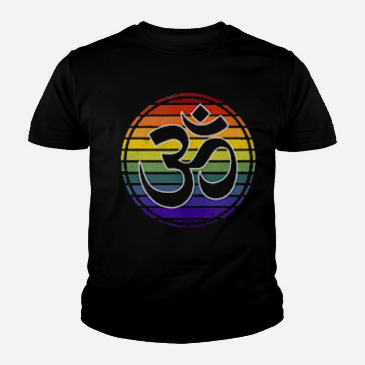 Rainbow Gay Pride Yoga Om Symbol Aum Meditation Namaste Love Youth T-shirt
