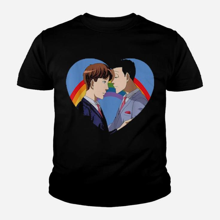 Rainbow Heart Lgbt Valentine's Day Matching Gay Couple Youth T-shirt