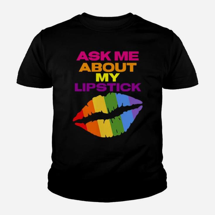 Rainbow Lips Gay Pride Stuff Lgbtq Drag Queen Lipstick Youth T-shirt