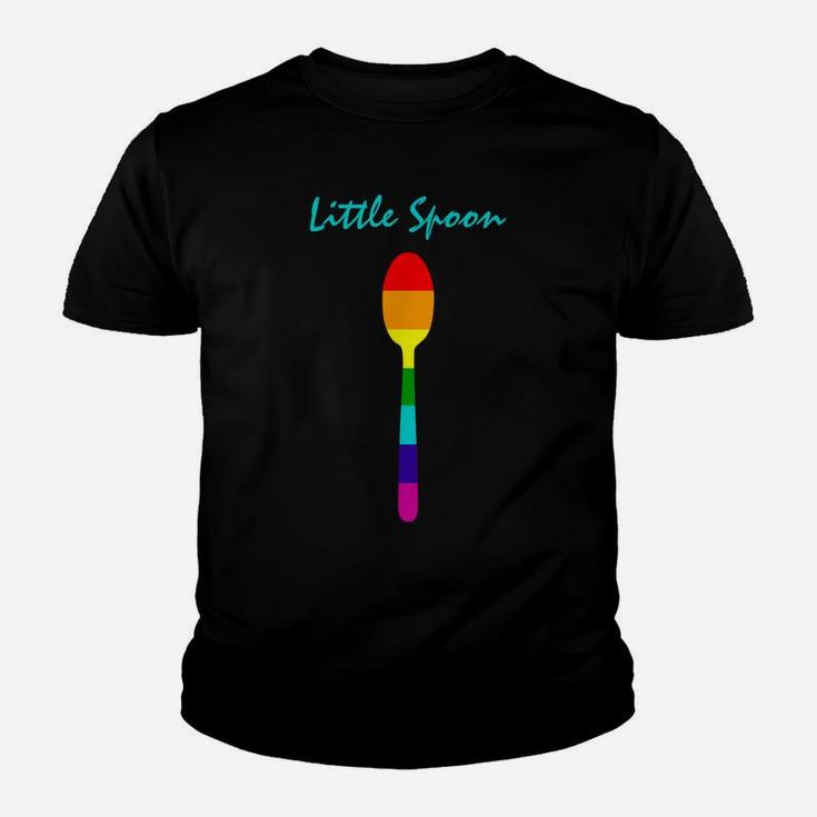 Rainbow Little Spoon Big Spoon Matching Gay Couple Shirts Youth T-shirt
