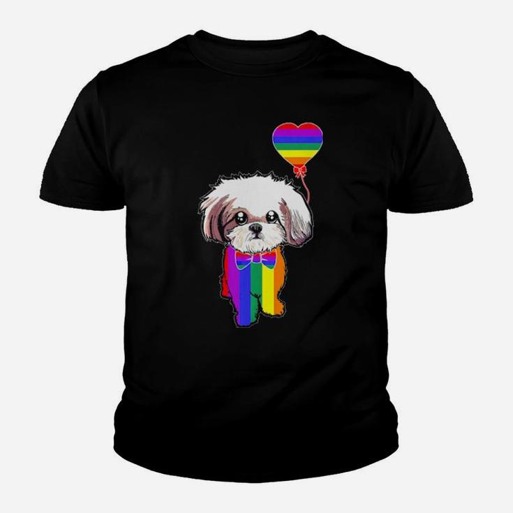 Rainbow Shih Tzu Unicorn Pride Lgbt  Gay Lesbian Youth T-shirt