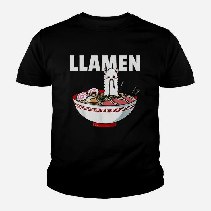 Ramen Llama Noodle Llamen Japanese Bowl Cup Miso Youth T-shirt